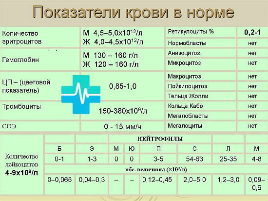 Нормы анализа крови у детей 15 лет таблица